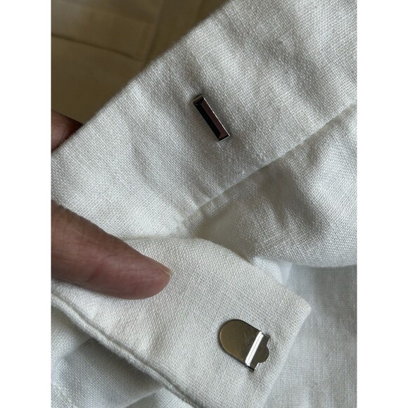 J Crew Linen-Blend Shorts Womens Sz 10 White Scalloped Hem Beach Resort Chic - Picture 6 of 10